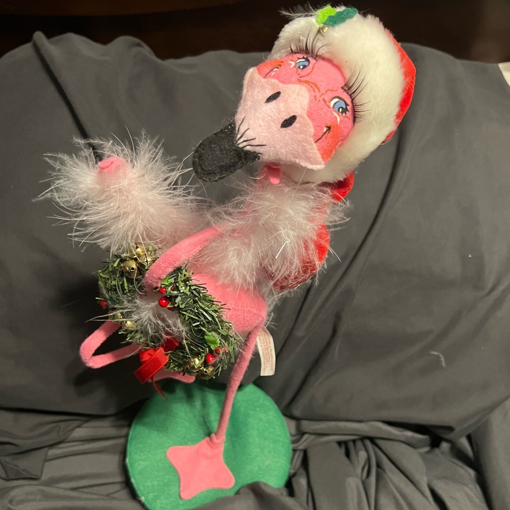 Annalee Pink Flamingo with White Accents